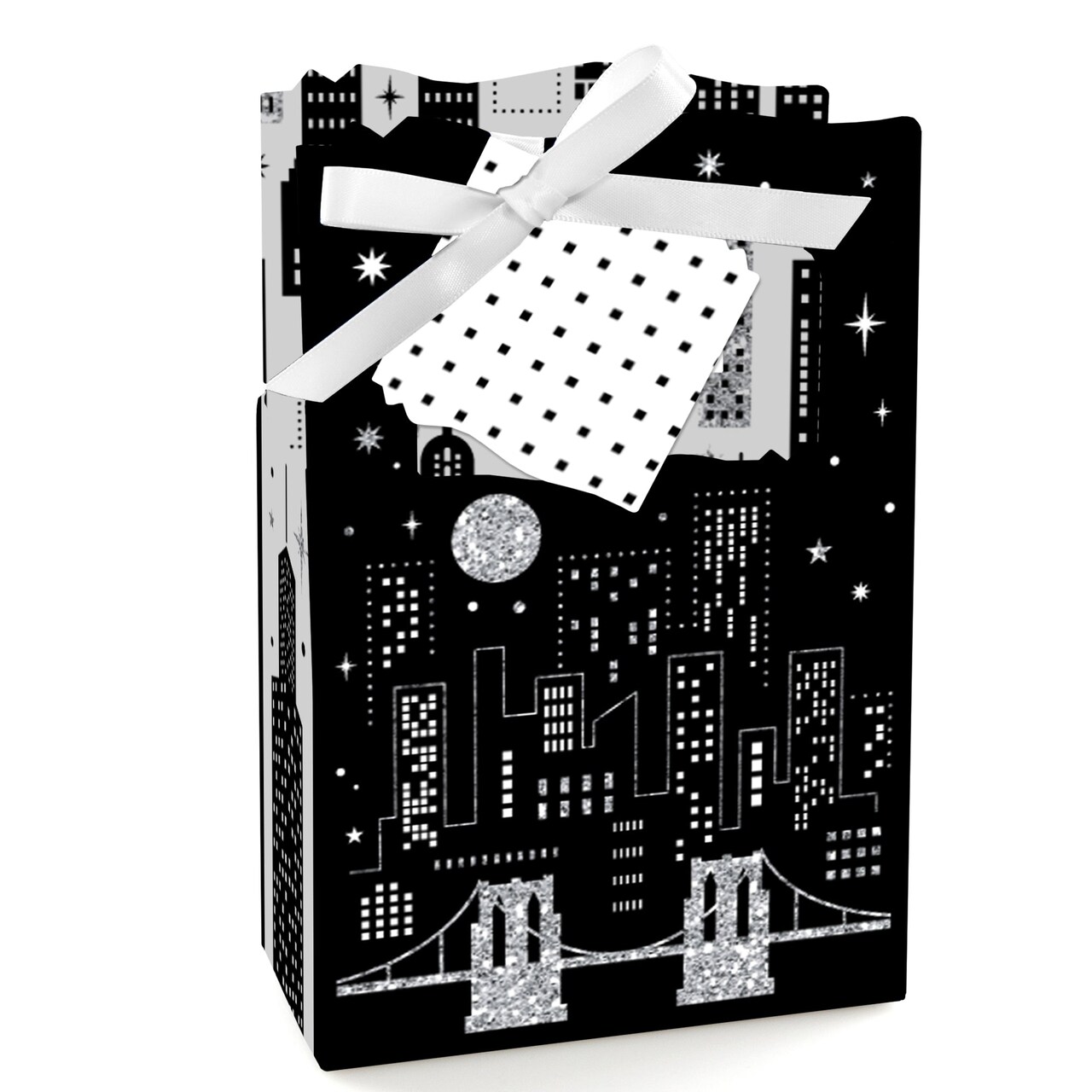 Big Dot of Happiness Nighttime City Skyline - New York Party Favor Boxes - Set of 12